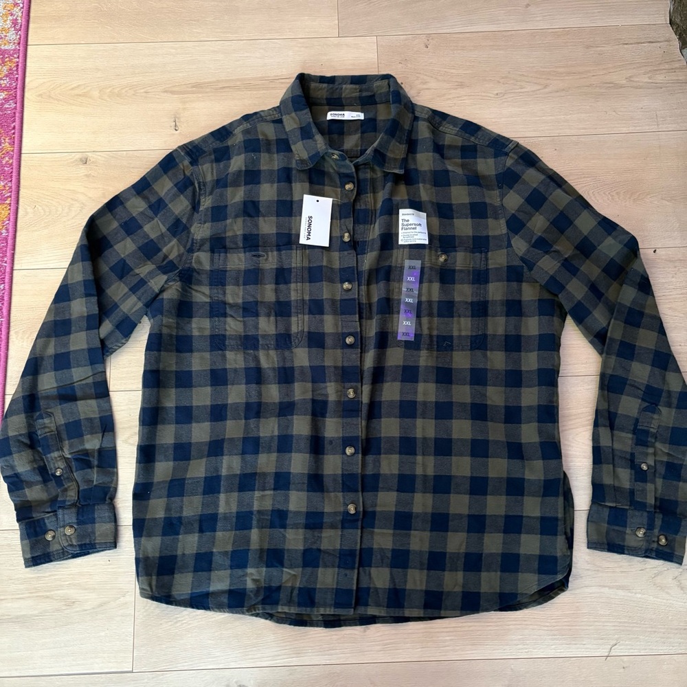 New Men’s Sonoma Flannel Checkered Shirt Size XXL